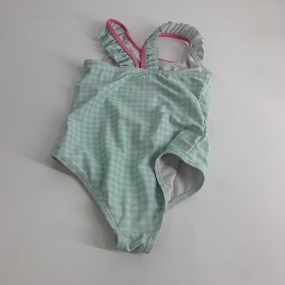 Sweet Pineapple Sequin Strawberry and Gingham One Piece Swimsuit Size 4T - Picture 4 of 10